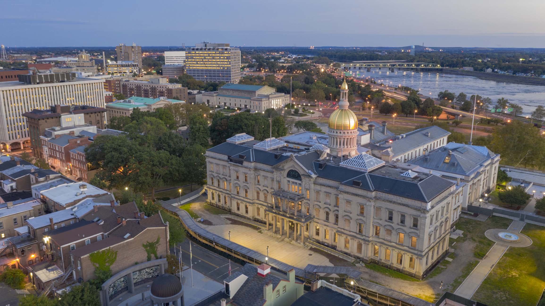 New Jersey State Capital at Night