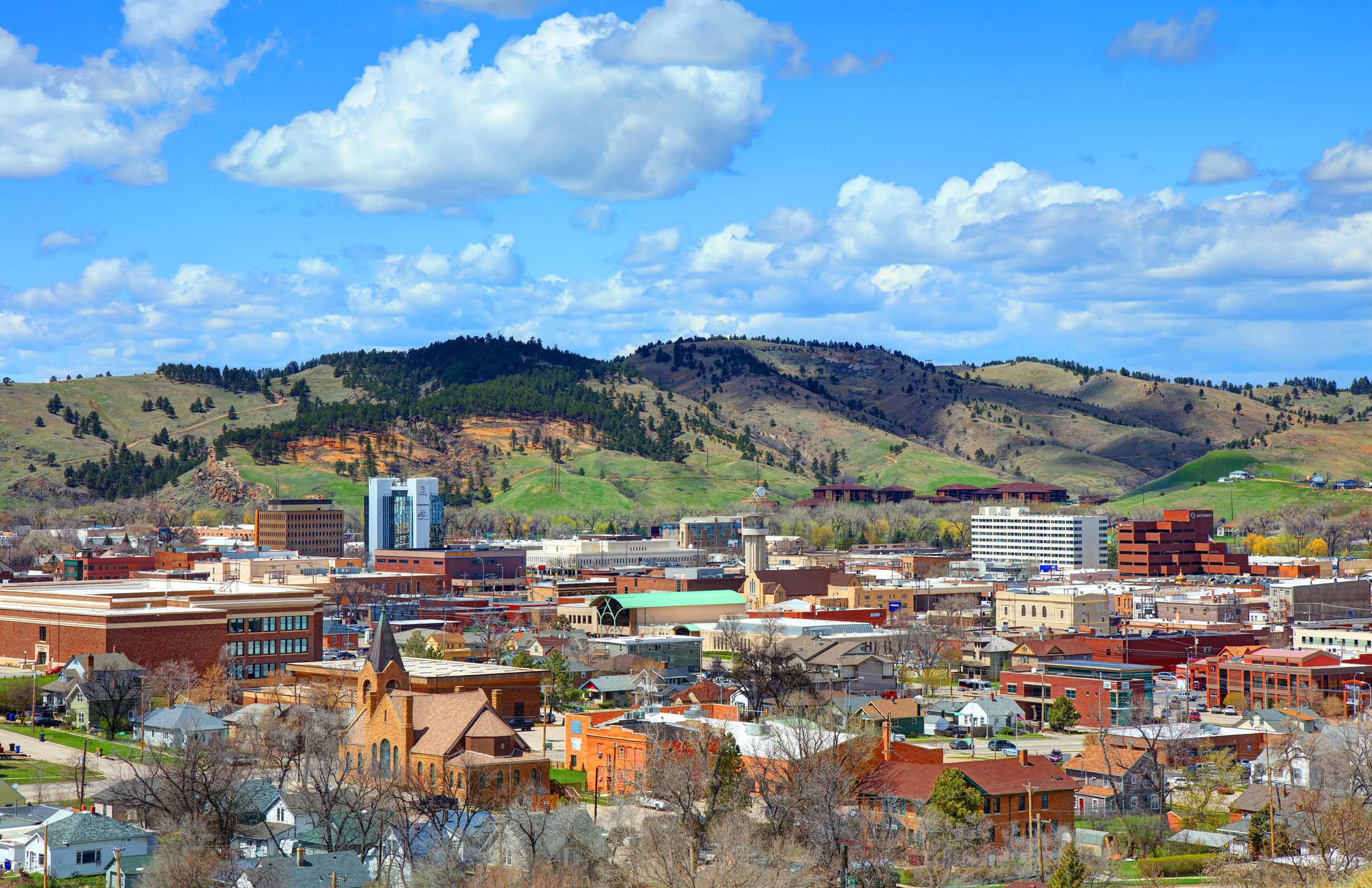 Town in South Dakota near rolling hills